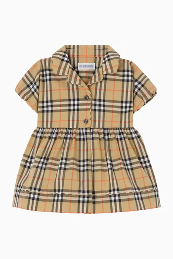 Check Dress in Cotton