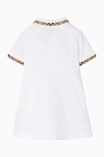 Check-trim Polo Dress in Cotton