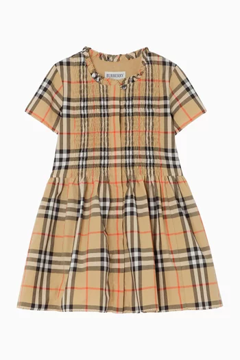 Check Dress in Cotton