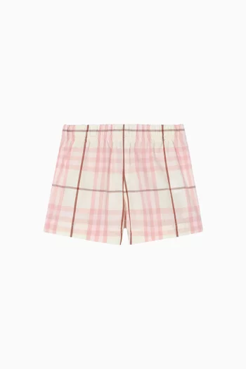 Check Shorts in Cotton