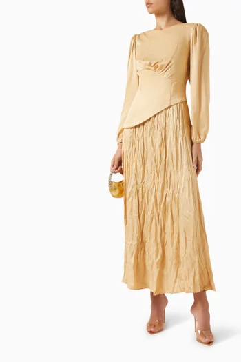 Corset-style Maxi Dress in Satin