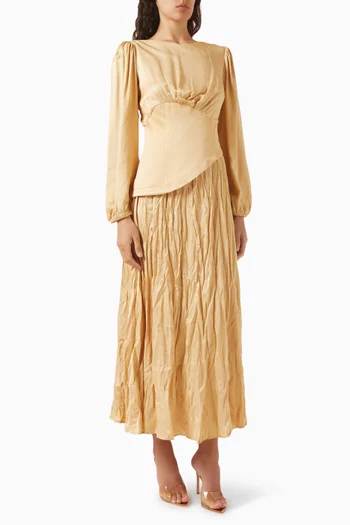 Corset-style Maxi Dress in Satin