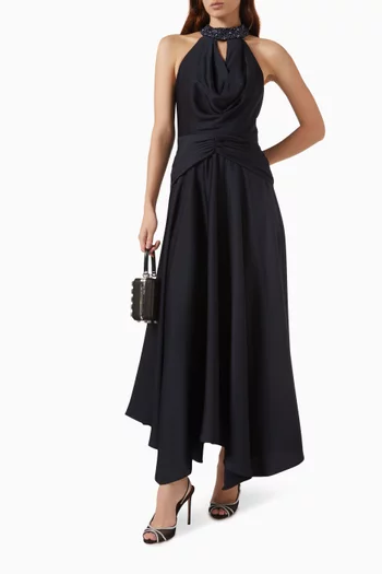 Halterneck Dress in Crepe