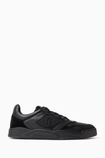 Bsktball 1 Retro Sneakers in Calf Leather & Tech Canvas