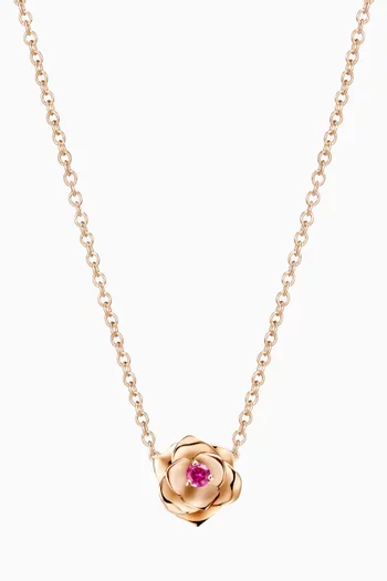 Rose Pendant Necklace in 18kt Rose Gold