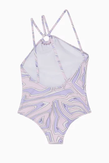 Printed One-shoulder Swimsuit