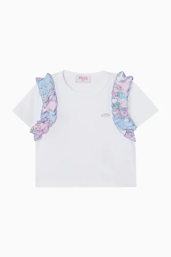 Ruffle T-shirt in Cotton