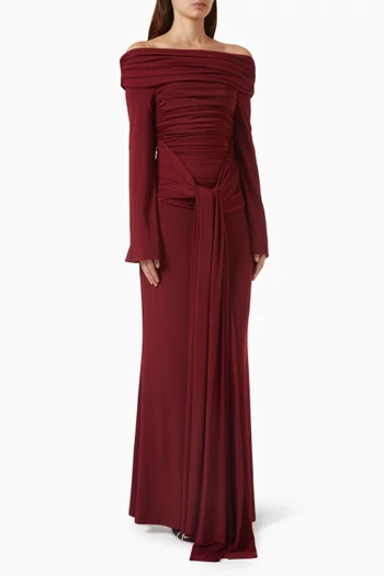 Off-shoulder Ruched Dress