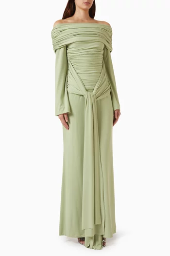 Off-shoulder Ruched Dress