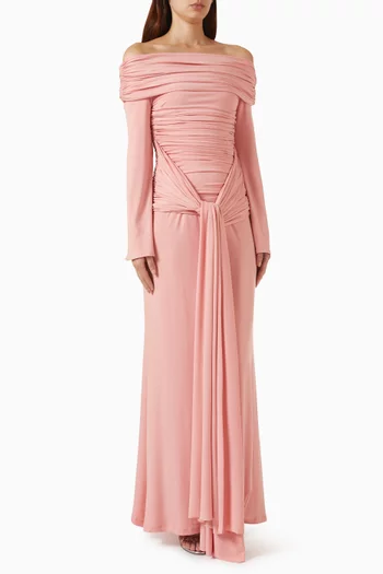 Off-shoulder Ruched Dress