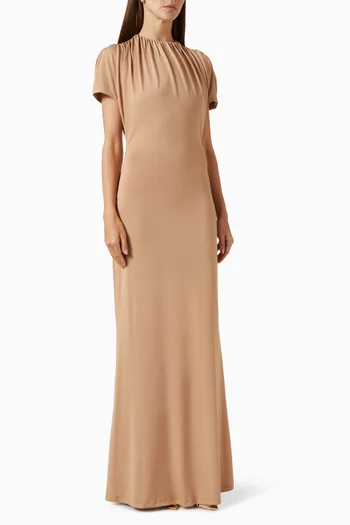 Gathered-neck Dress