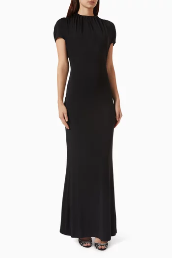 Gathered-neck Dress