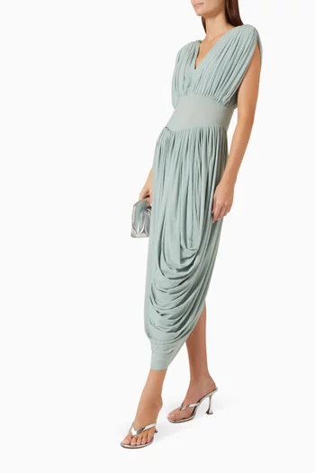 Amira Draped Dress in Jersey