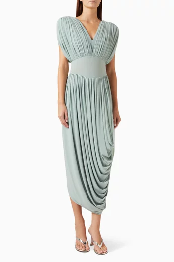Amira Draped Dress in Jersey
