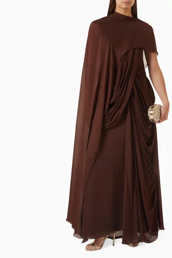 Stacie Cape Gown in Chiffon