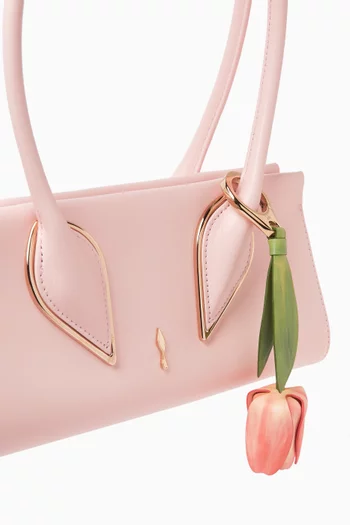 Tulip Flower Bag Charm in Leather