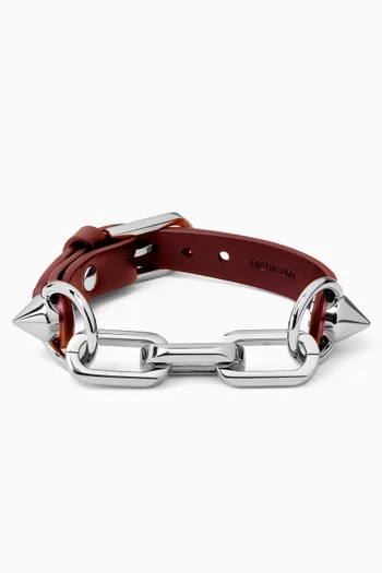 Eva Leather Bracelet in Gold-tone Brass