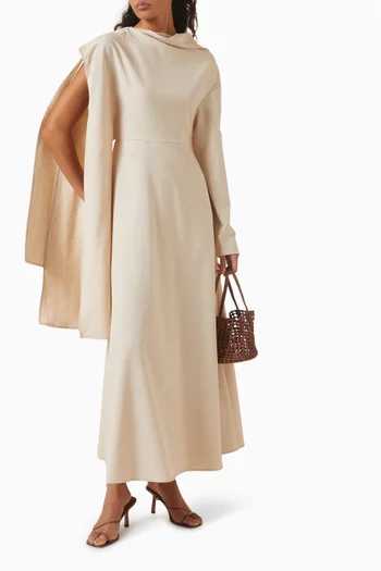 Terri Draped Maxi Dress in Crepe