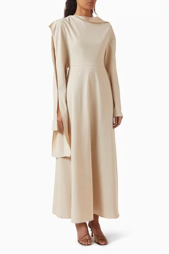 Terri Draped Maxi Dress in Crepe