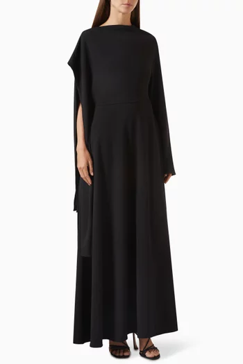 Terri Draped Maxi Dress in Crepe