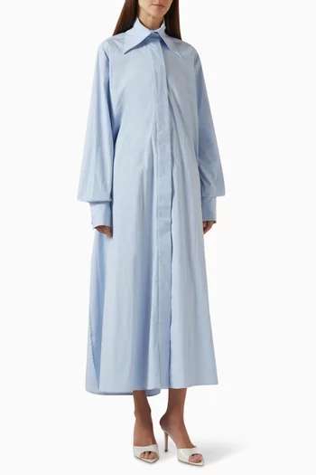 فستان هارلن طويل بنمط قميص