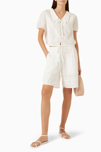 Pintuck Shorts in Organic Cotton