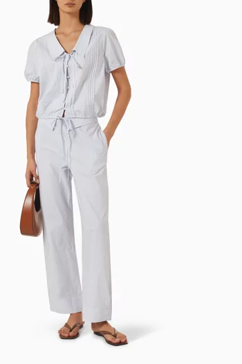 Fine Collar Top in Organic Cotton