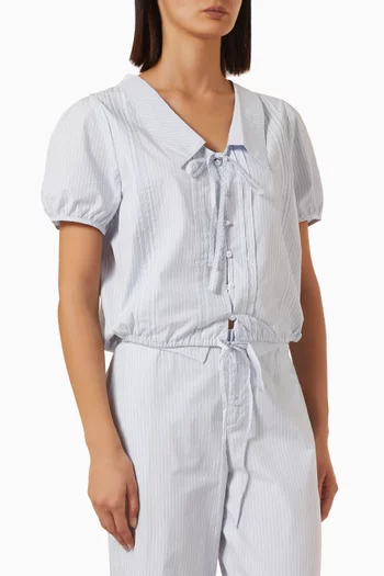 Fine Collar Top in Organic Cotton