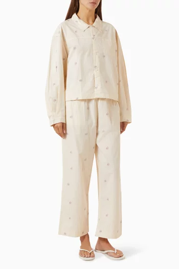 Boxy Long Pyjama Set in Organic-cotton