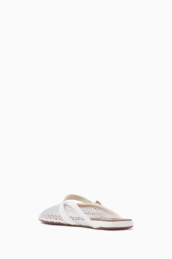 Fishnet Flat Slippers in Mesh