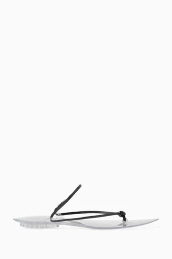 Invisible Thong Sandals in Patent Calfskin