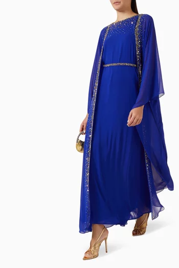 Embroidered Thoub in Chiffon