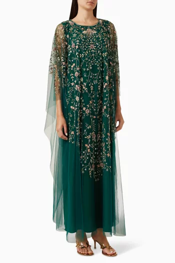 Embroidered Thoub in Tulle