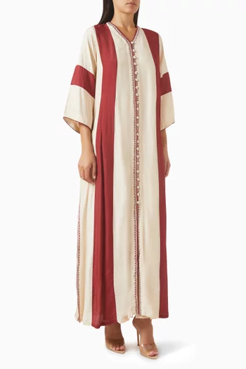 Dual Tone Dress in Cotton-silk