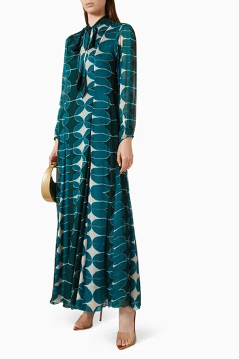 Printed Maxi Dress in Chiffon