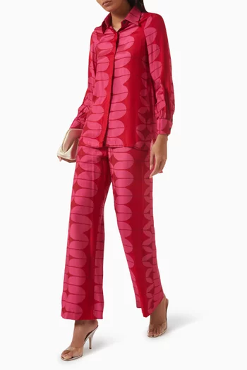 Printed Pants in Cotton-silk
