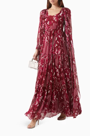 Floral Wrap Dress in Chiffon