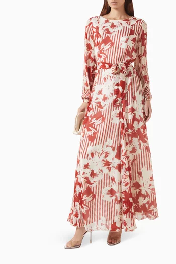 Floral-print Dress in Chiffon