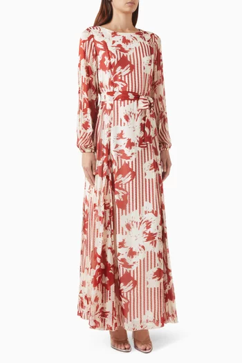 Floral-print Dress in Chiffon