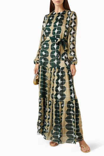 Printed Maxi Dress in Chiffon