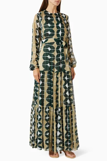 Printed Maxi Dress in Chiffon