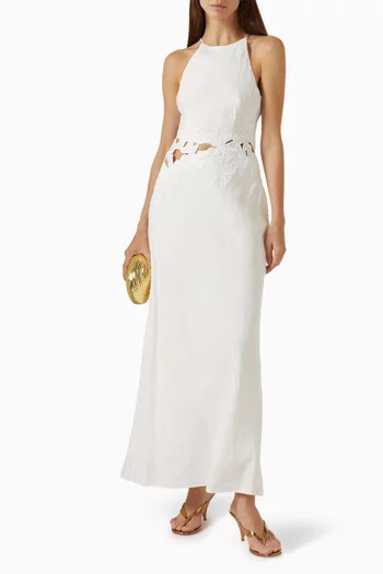 Idette Maxi Dress in Linen-blend
