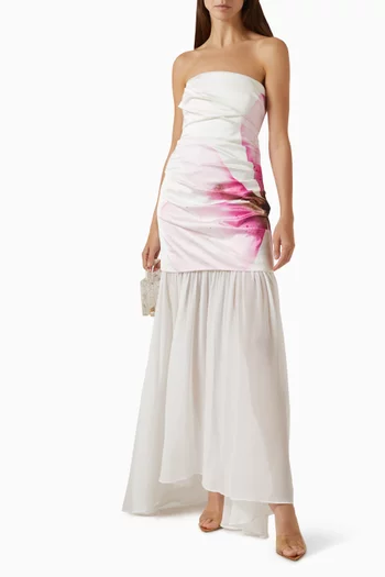 Jamila Floral Gown in Satin