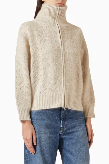 The Airy Lurex Zip Sweater