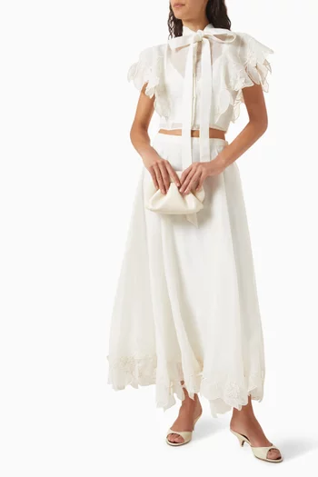 Jasmine Appliqué Flutter-sleeve Top