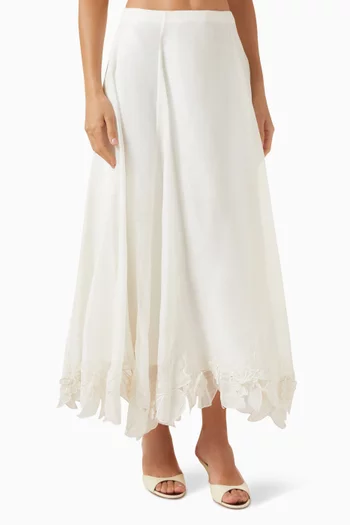 Leila Appliqué Midi Skirt
