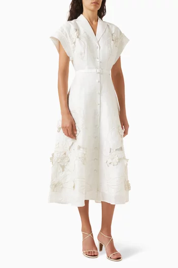 Aubrey Dress in Linen-blend