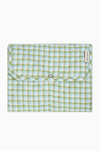 Gingham Travel Changing Mat in Organic Cotton