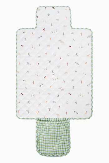 Gingham Travel Changing Mat in Organic Cotton