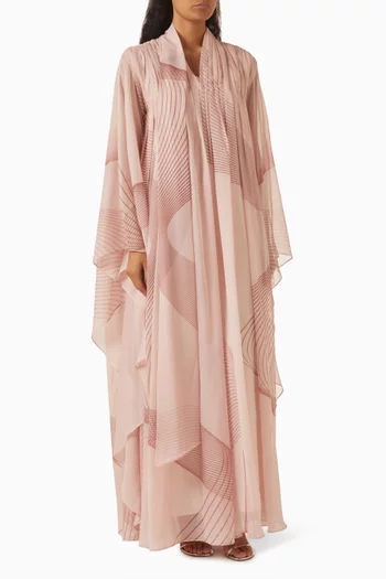 Printed Draped Kaftan in Chiffon